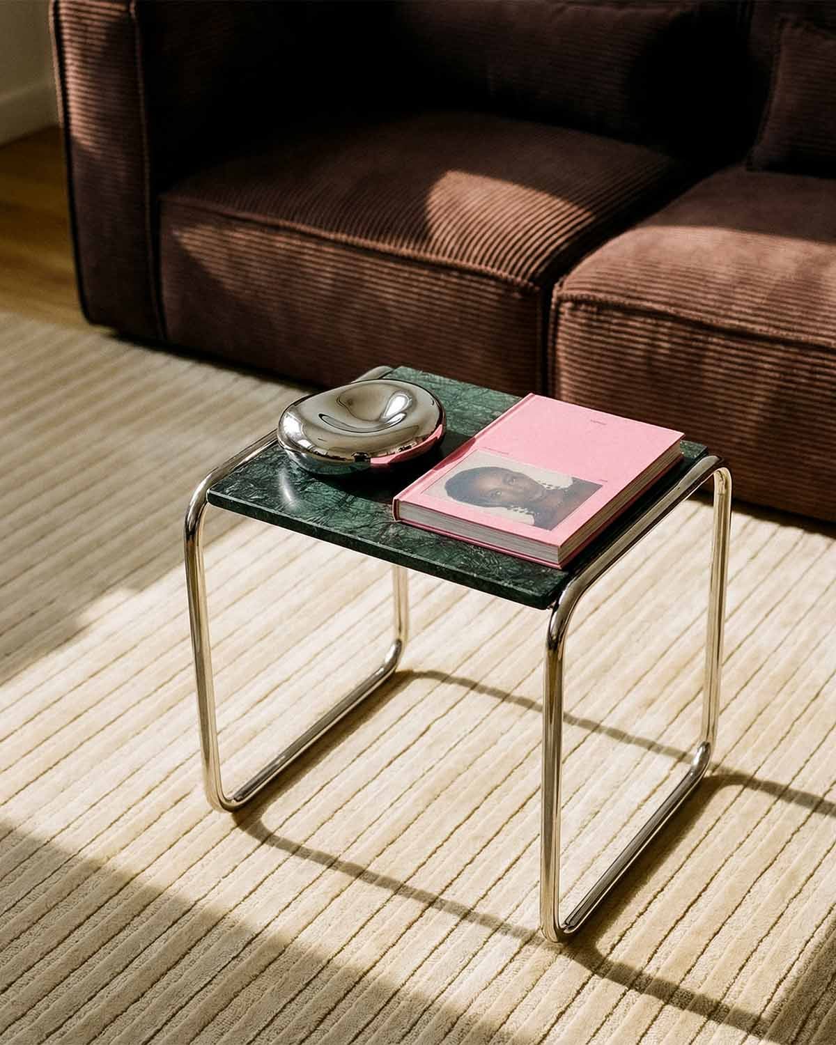 Square Side Table in Marble and Metal (40x40 cm) Nansa, gallery image 2
