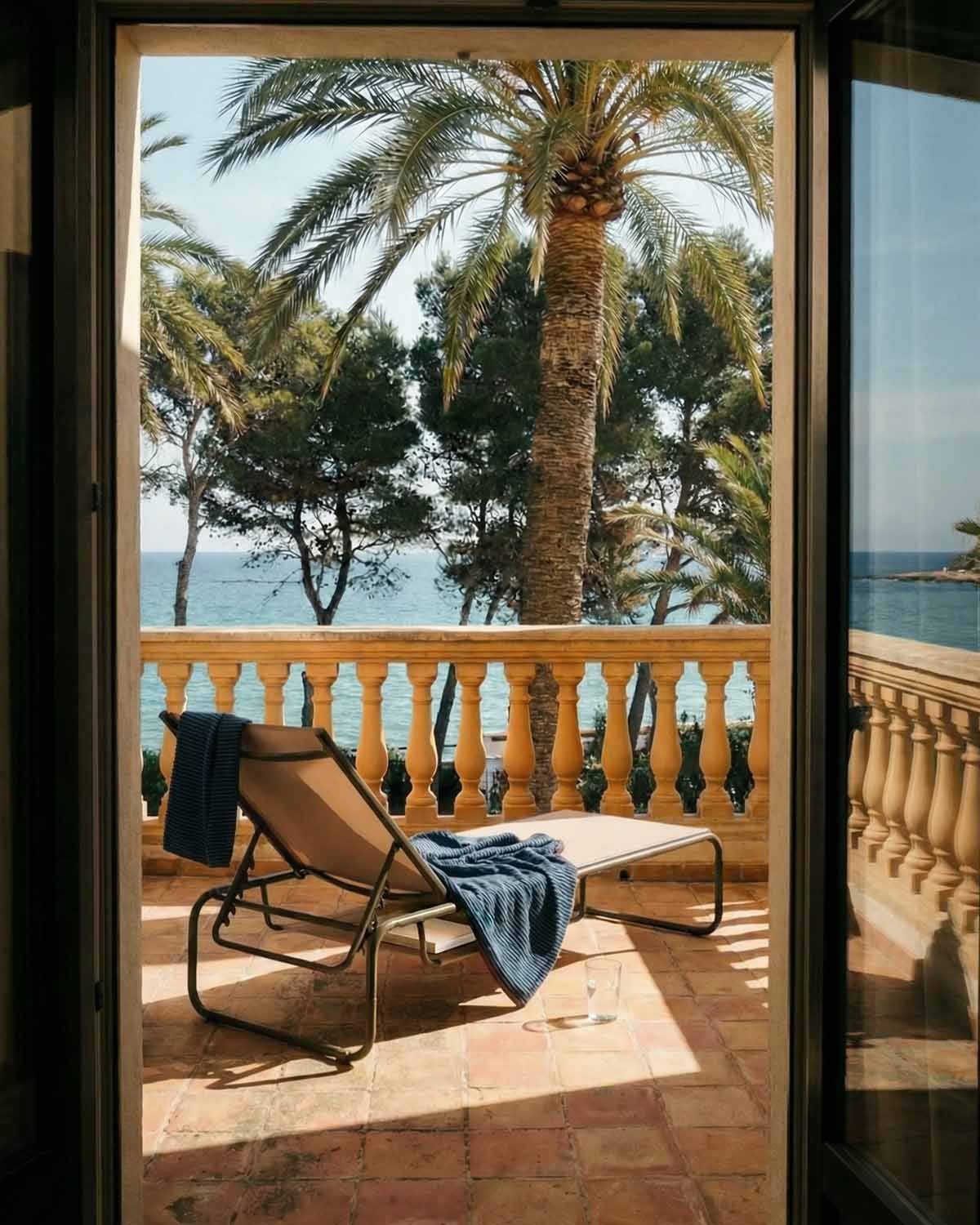 Reclining Metal and Fabric Sun Lounger Ohiane, gallery image 2