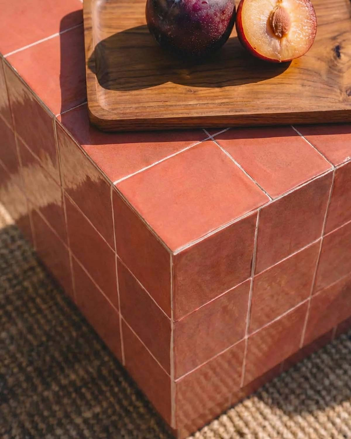 Square Outdoor Side Table in Ceramic and Concrete (40x40 cm) Nilsi, gallery image 3