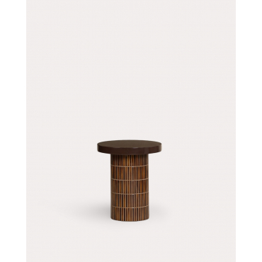 Round Outdoor Side Table in Cement (Ø45 cm) Banus Chocolate Brown - The Masie
