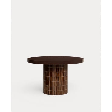 Round Cement Dining Table (Ø120 cm) Banus Chocolate Brown - The Masie