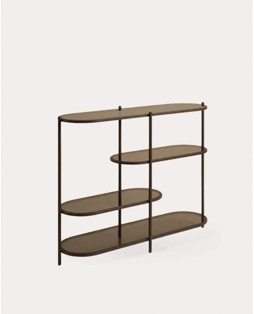 Metal and Tempered Glass Bookshelf (90x125 cm) Yerry