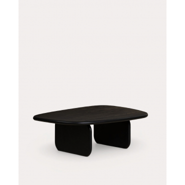 Rectangular Coffee Table made of Pine Wood and Elm Wood (110x80 cm) Kuroen Black Mango Wood - The Masie