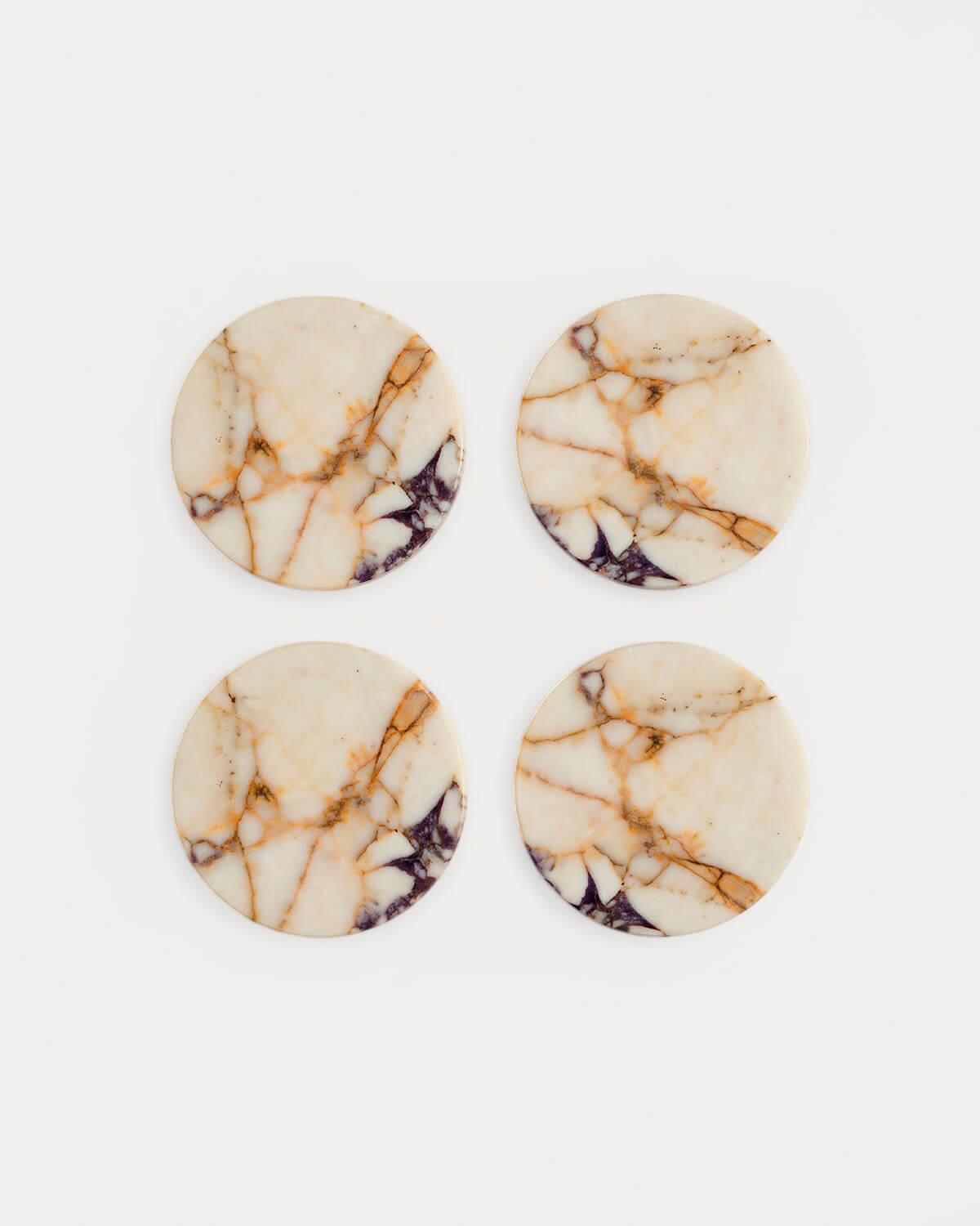 Set of 4 Round Marble Coasters (Ø10 cm) Minao, gallery image 4