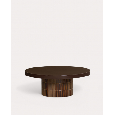 Round Outdoor Cement Coffee Table (Ø90 cm) Banus Chocolate Brown - The Masie