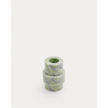 Marble Round Candle Holder (Ø6 cm) Siomha Himalayan Green Marble - The Masie