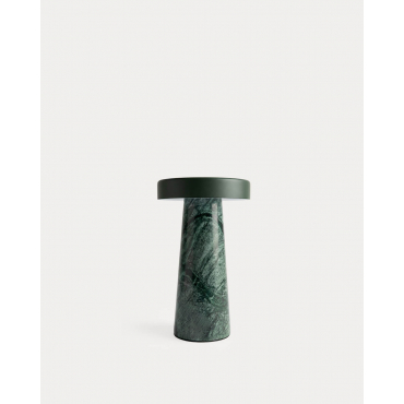 Marble and Metal Wireless LED Table Lamp Mysha Marble Udaipur Green - The Masie