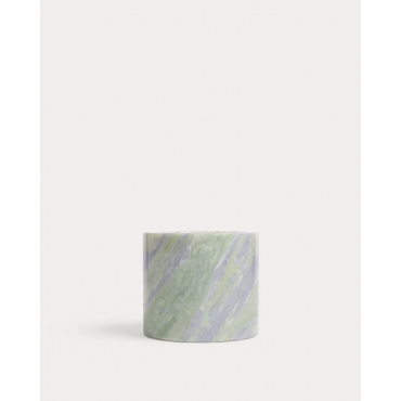Round Marble Candle Holder (Ø4 cm) Sask Himalayan Green Marble - The Masie