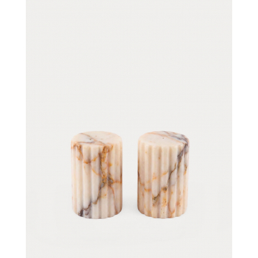 Marble Salt and Pepper Shaker Set Brawley Calacatta White Marble - The Masie