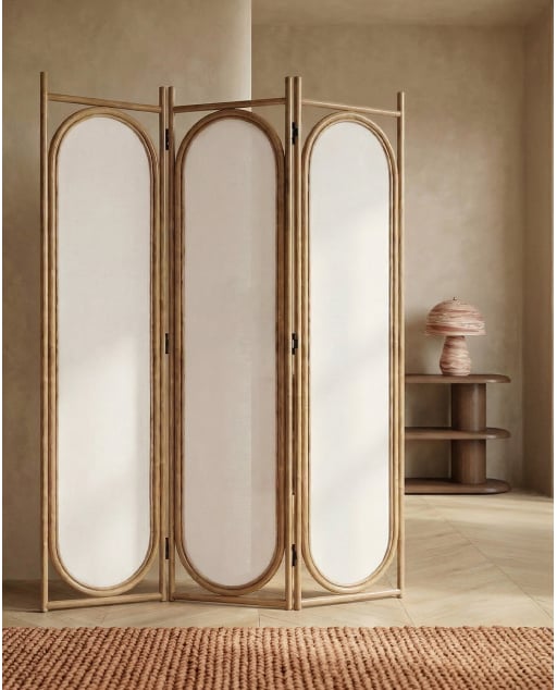 Natural Rattan Room Divider Narella