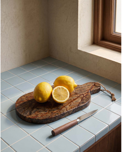 Marble Oval Serving Table (40x20 cm) Tahani