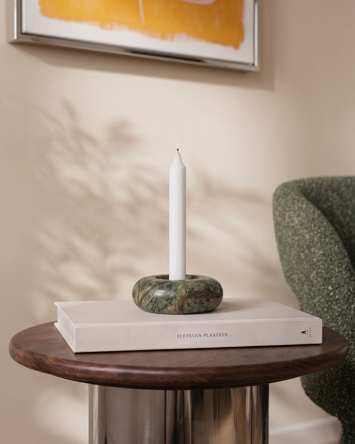 Round Marble Candle Holder (Ø9 cm) Menera, gallery image 2