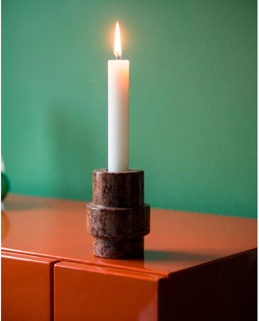Round marble candle holder Ø6 cm Siomha