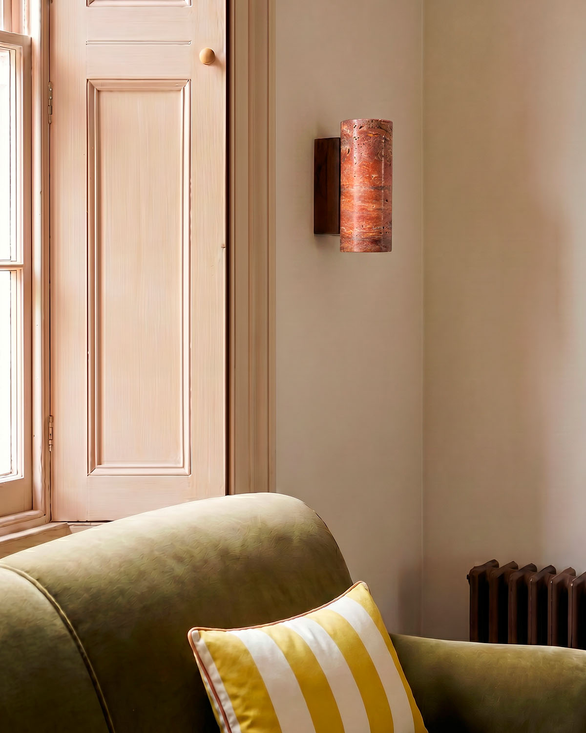 Eriel Travertine Marble Wall Sconce, gallery image 2