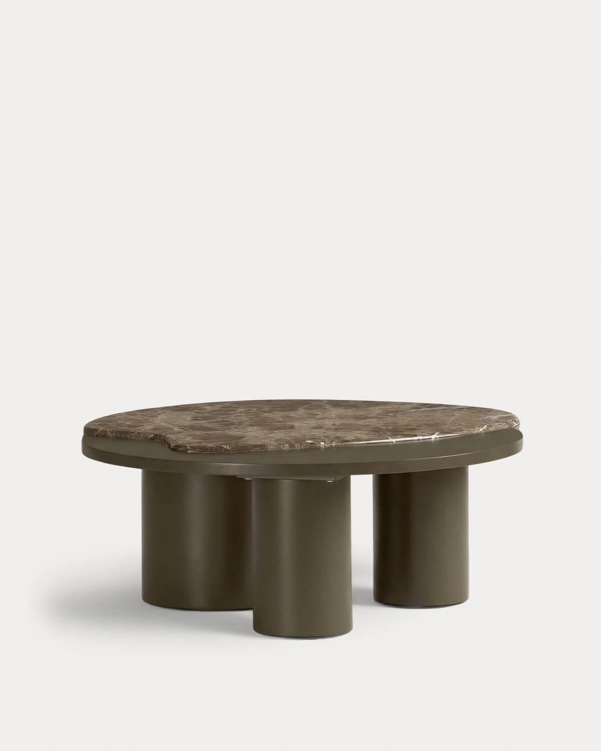 Marble and Wood Coffee Table (80x73 cm) Zenia, gallery image 1