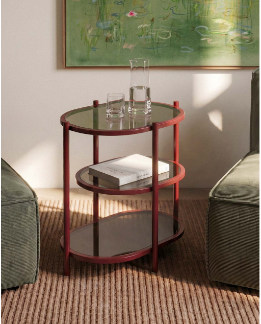 Metal and Tempered Glass Side Table (50x50 cm) Yerry
