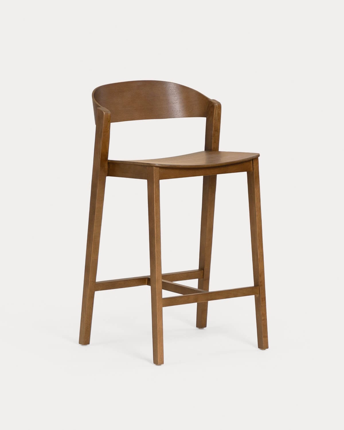 Pack 4 High Oak Wood Stools Laly, gallery image 1