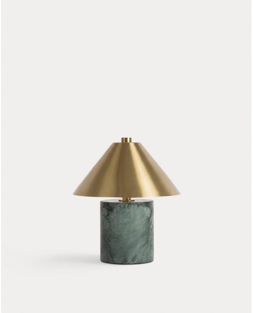 Outdoor Cordless LED Table Lamp in Marble and Metal Obely - Marble Udaipur Green