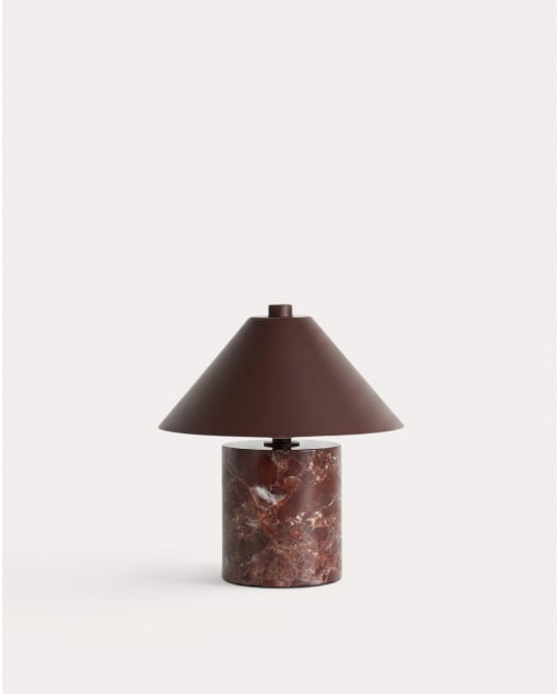 Outdoor Cordless LED Table Lamp in Marble and Metal Obely