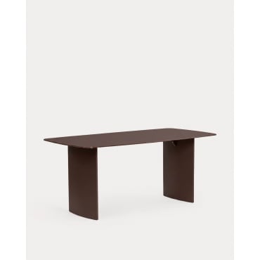 Rectangular Glass and Wood Dining Table (190x90 cm) Aredea Chocolate Brown - The Masie