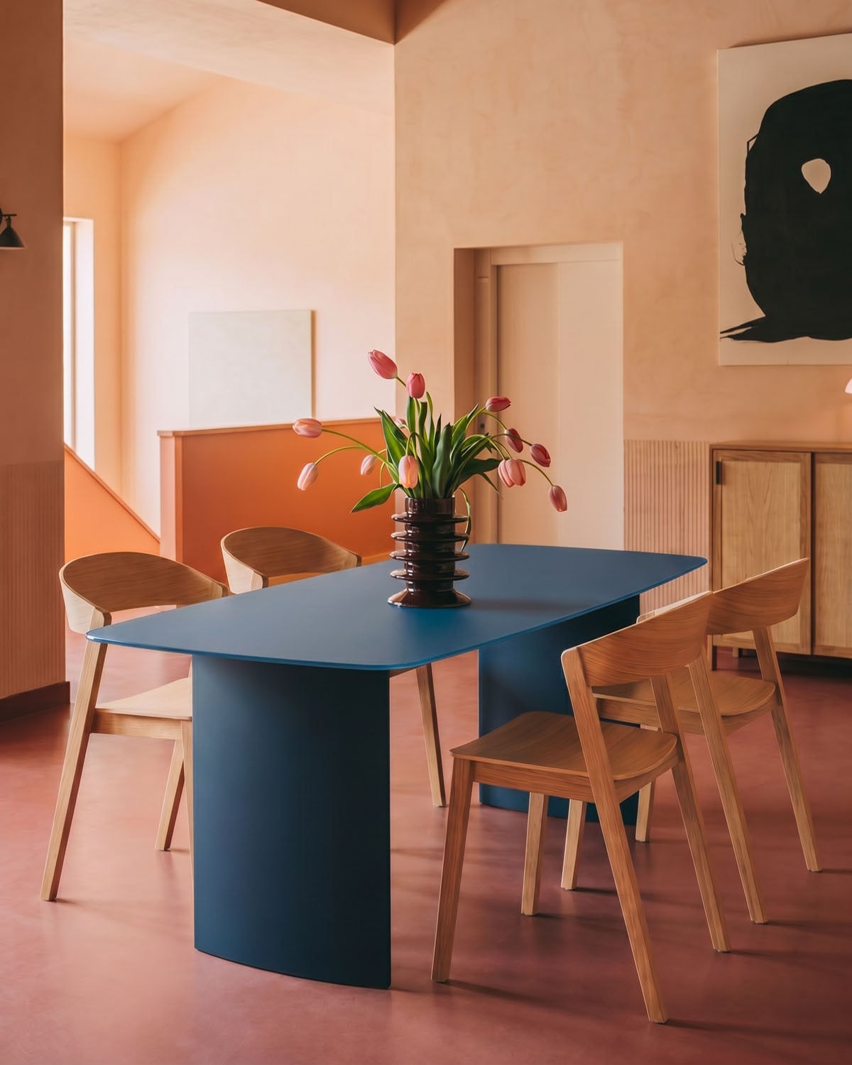 Rectangular Glass and Wood Dining Table (190x90 cm) Aredea, gallery image 2
