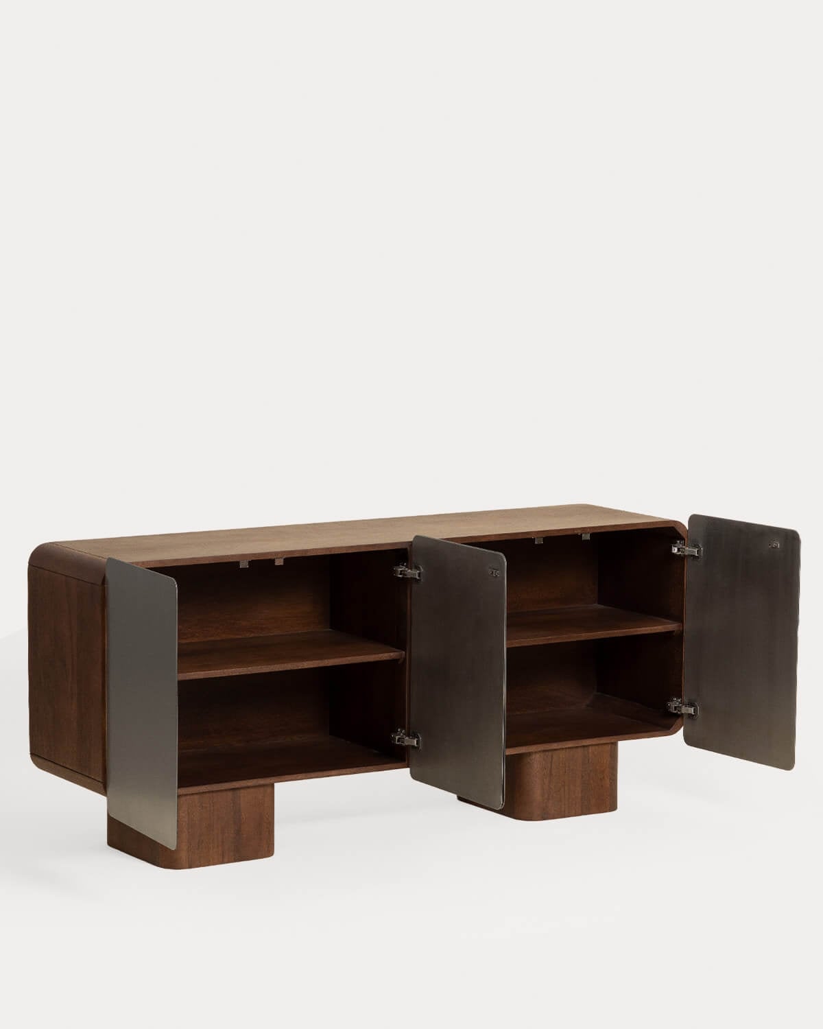 Low sideboard with 4 mango wood and metal doors Arties, gallery image 2