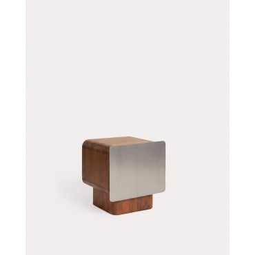 Bedside table with drawer 50x45 cm made of mango wood and metal Arties Dark Mango Wood - The Masie