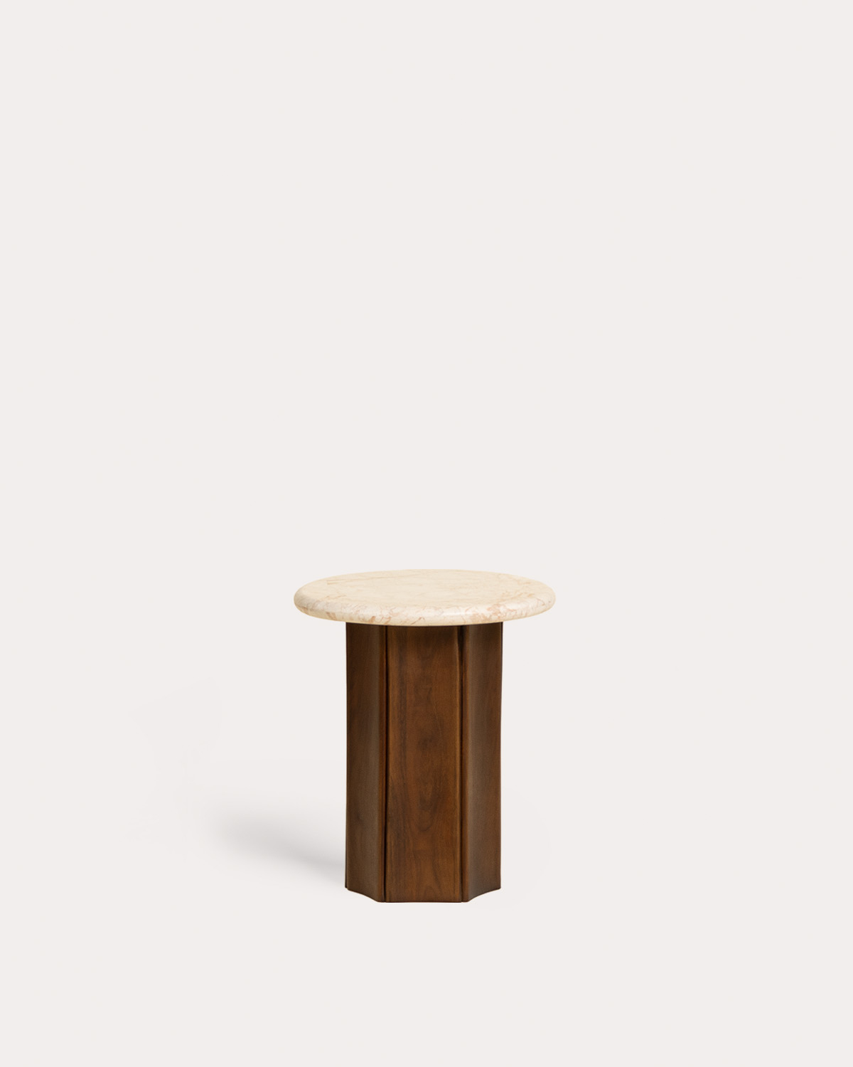 Round Side Table in Marble and Mango Wood (Ø43 cm) Xanthe, gallery image 1
