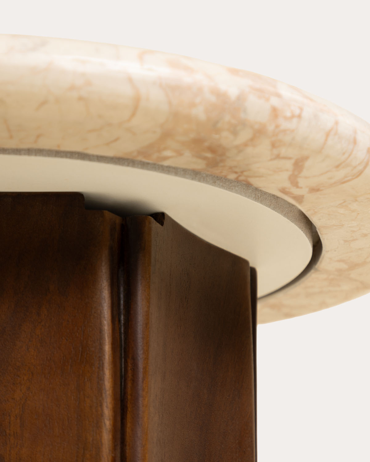Round Side Table in Marble and Mango Wood (Ø43 cm) Xanthe, gallery image 5
