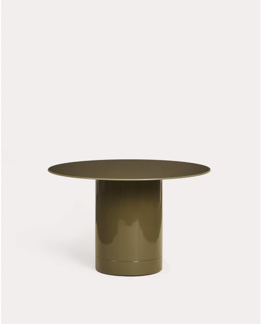 Round dining table Ø120 cm made of glass and wood Merne