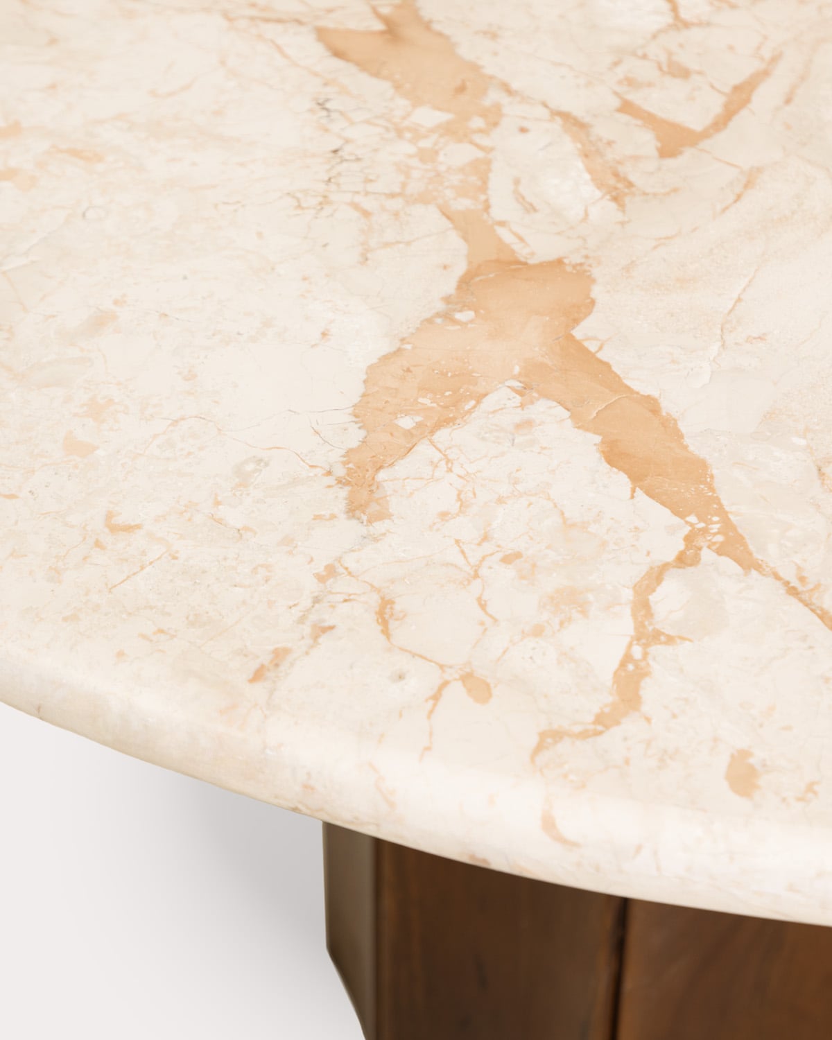 Round Dining Table in Marble and Mango Wood (Ø130 cm) Xanthe, gallery image 5