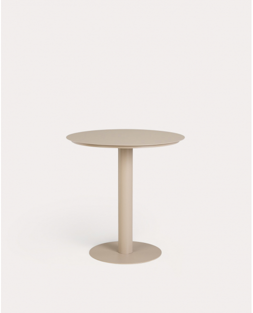 Outdoor round table Ø70 cm in metal Banon - Brown Clay