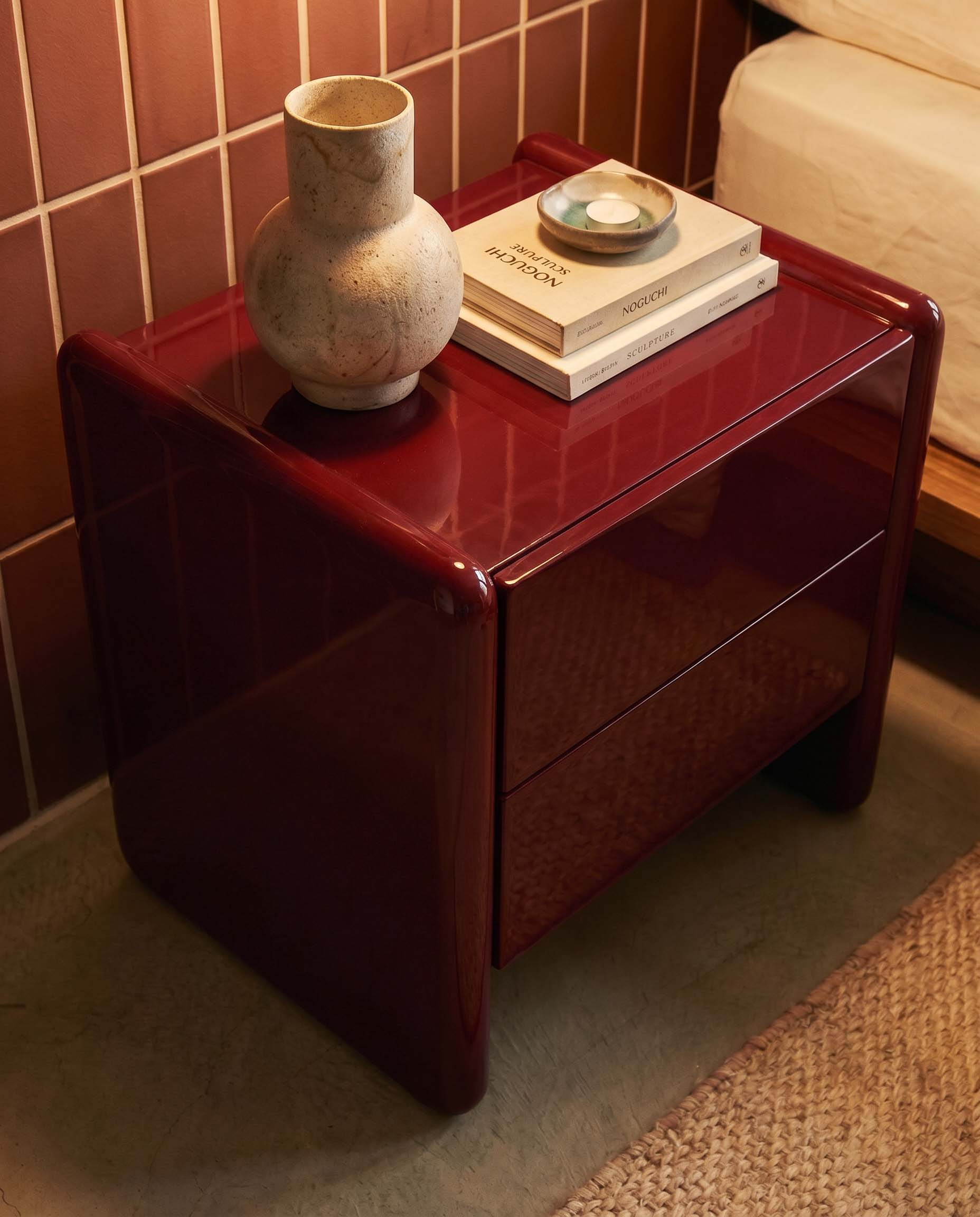 Rectangular bedside table 50x40 cm with 2 wooden drawers Alaudi, gallery image 3