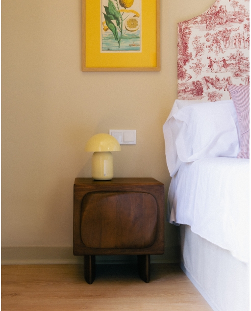 Bedside table with storage 45x41 cm made of mango wood Orlean