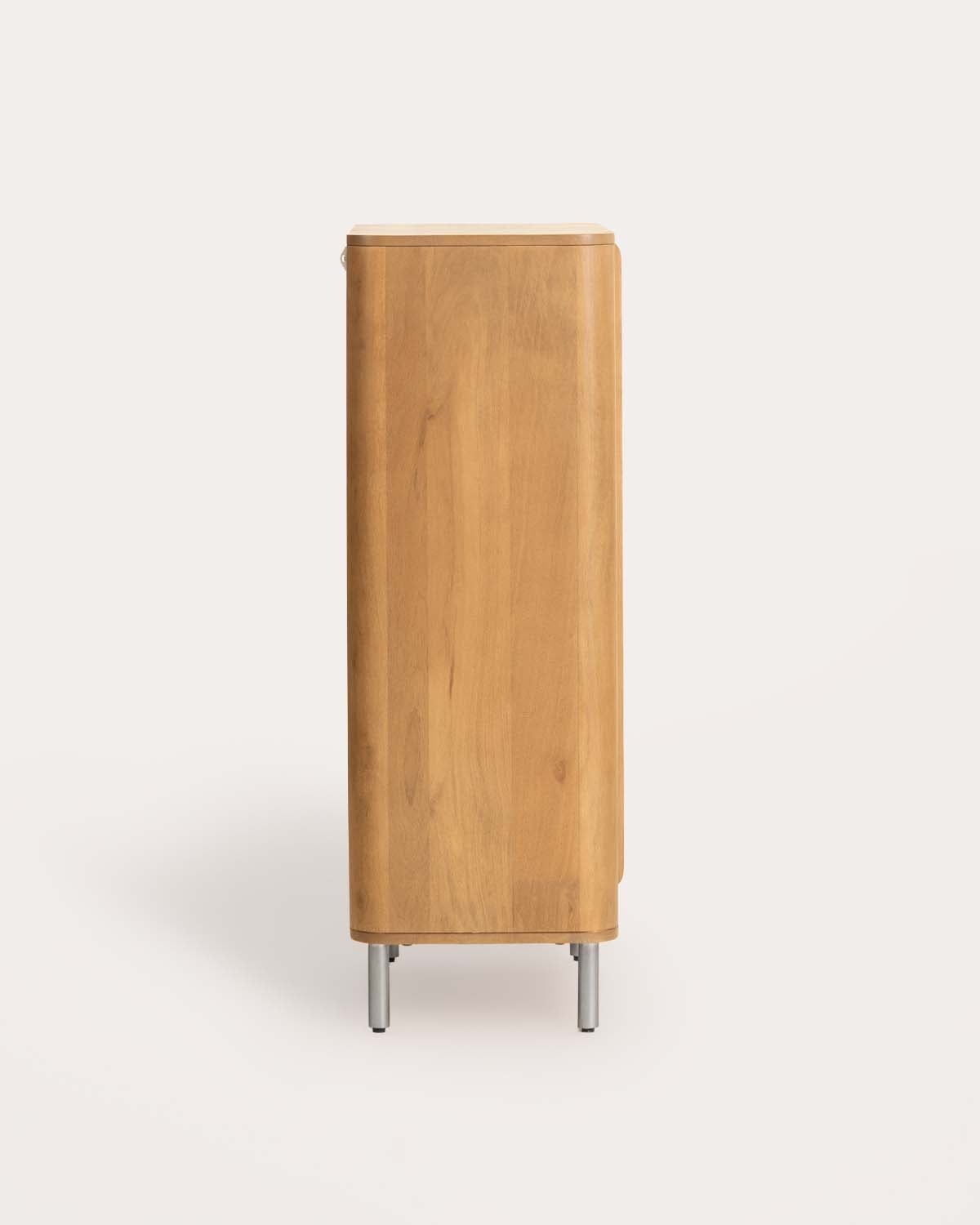 Mhuan tall sideboard with 2 doors 90x40cm made of mango wood and metal, gallery image 3