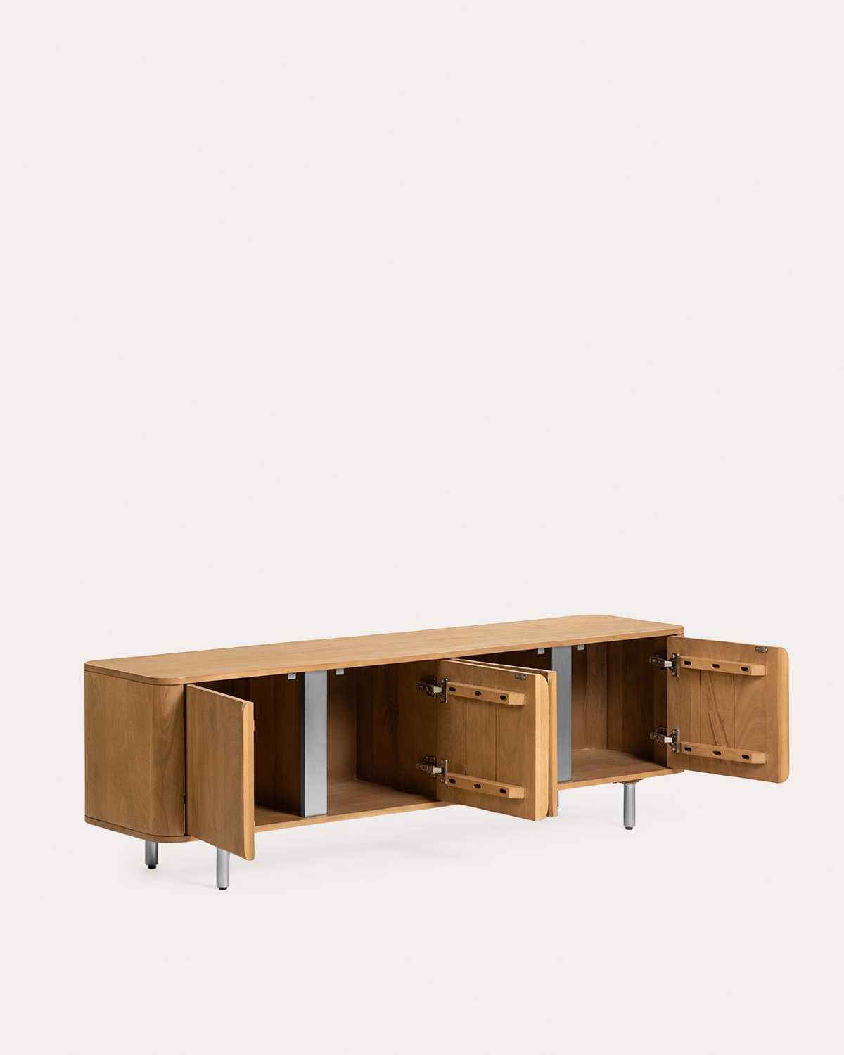 TV cabinet with 4 doors 170x40 cm made of mango wood and metal Mhuan, gallery image 2