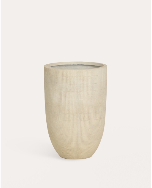 Tall Round Concrete Planter (Ø40 cm) Potos - Beige Seashell