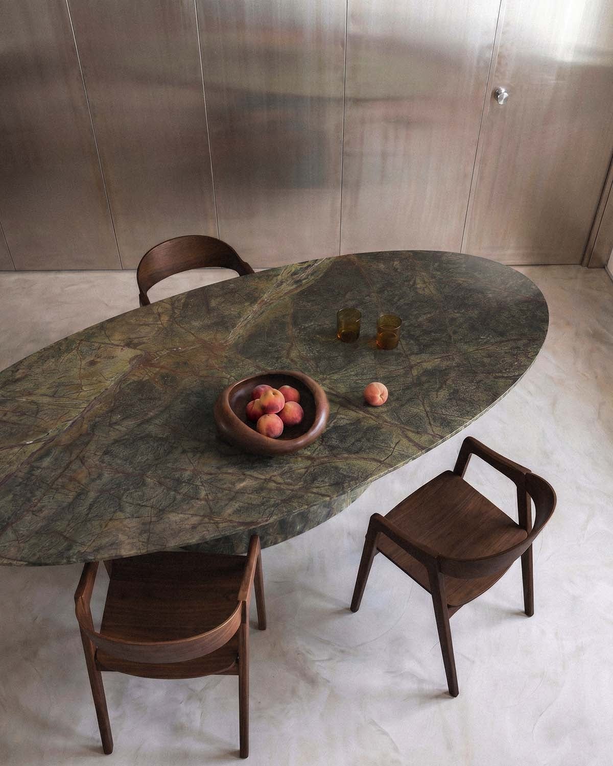 Marble oval dining table 220x110 cm Kyota , gallery image 2