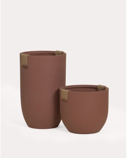 Set of 2 cement planters Fitonia - Red Brick