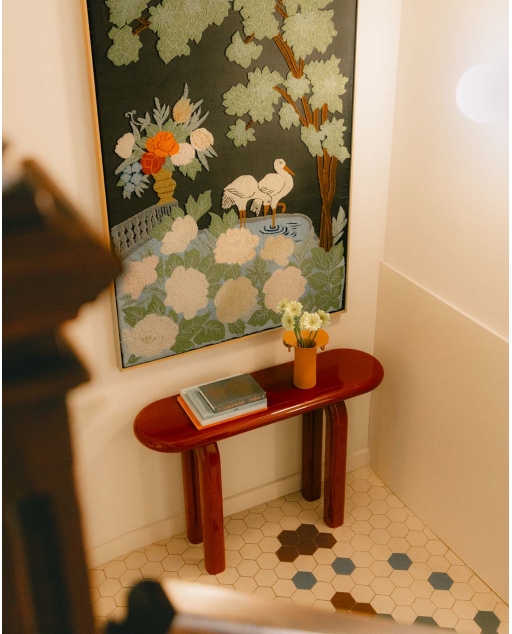 Oval console 120x35 cm of wood Gilber