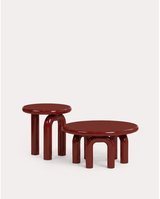 Wooden side table set Ø50 cm and coffee table set Ø80 cm Gilber