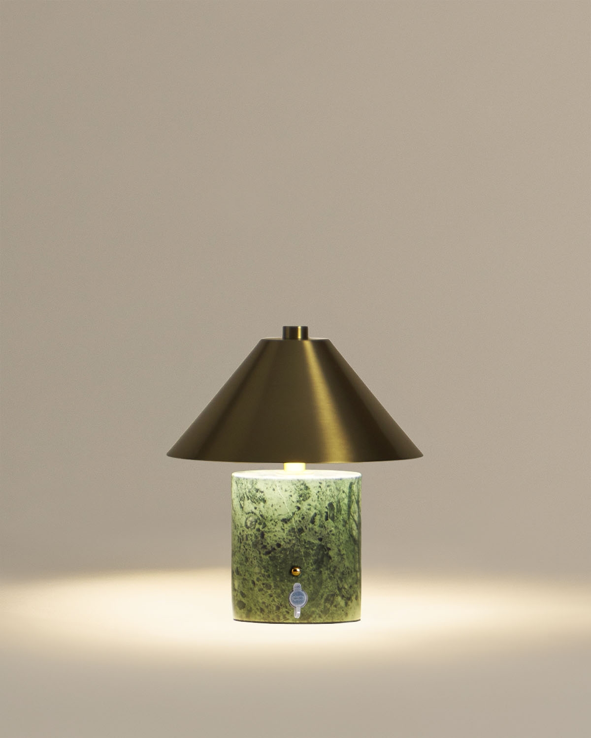 Wireless LED outdoor marble and metal table lamp Obely, gallery image 4