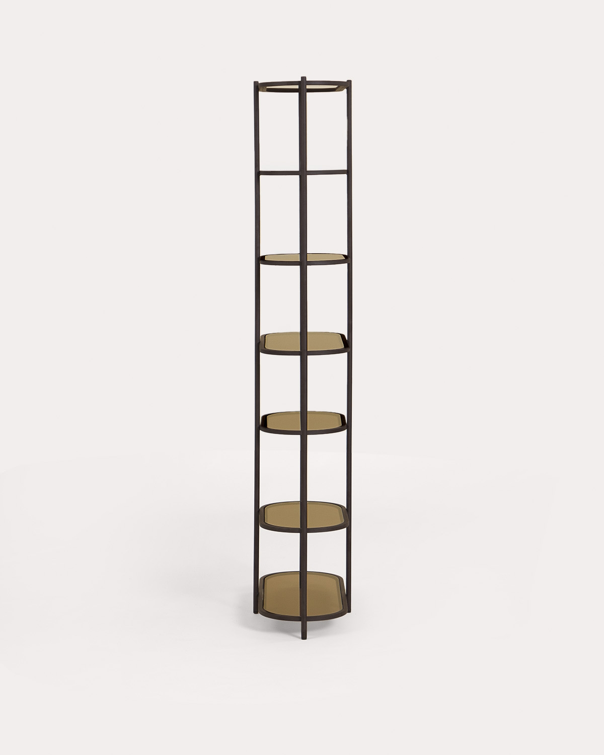 Shelving unit 190x85 cm in metal and tempered glass Yerry, gallery image 4