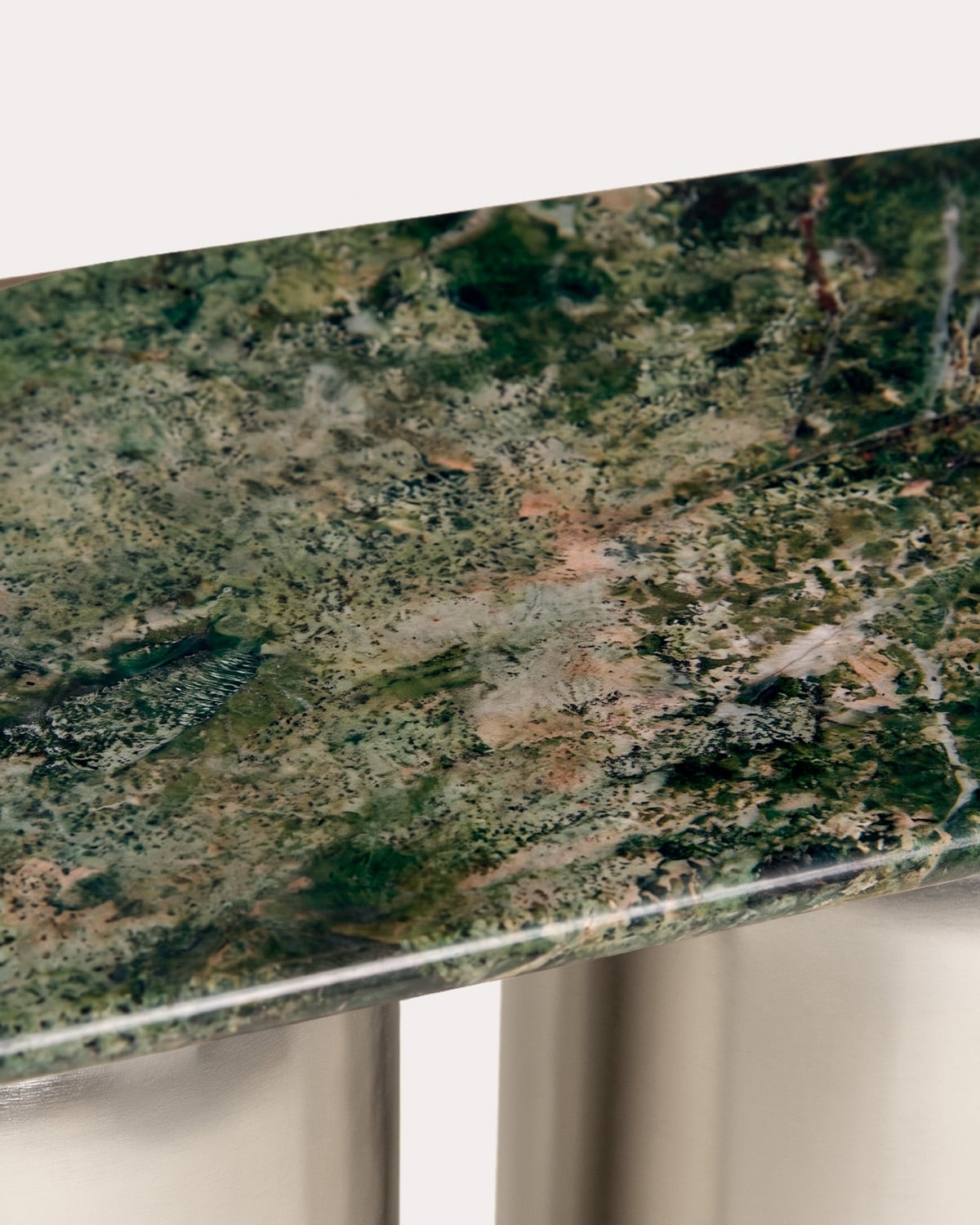 Rectangular hallway console table 140x40 cm in marble and metal Byden, gallery image 6
