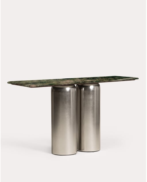 Rectangular console table 140x40 cm made of marble and metal Byden