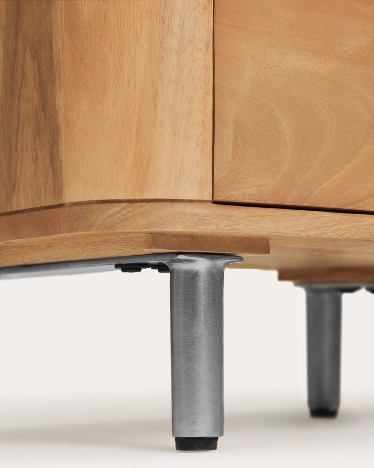 Bedside table with 2 drawers 51x40 cm made of mango wood and metal Mhuan, gallery image 8