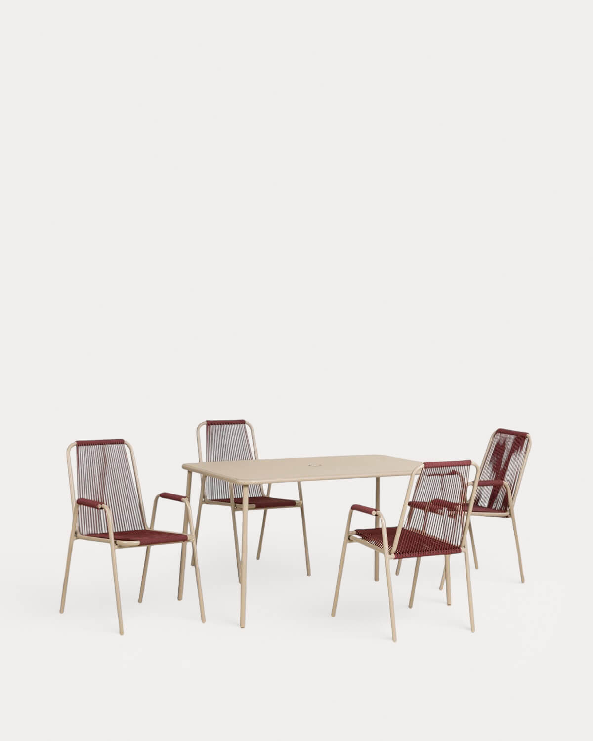 Rectangular table set 130x80 cm Mijail and 4 chairs with metal armrests Mayailer, gallery image 1