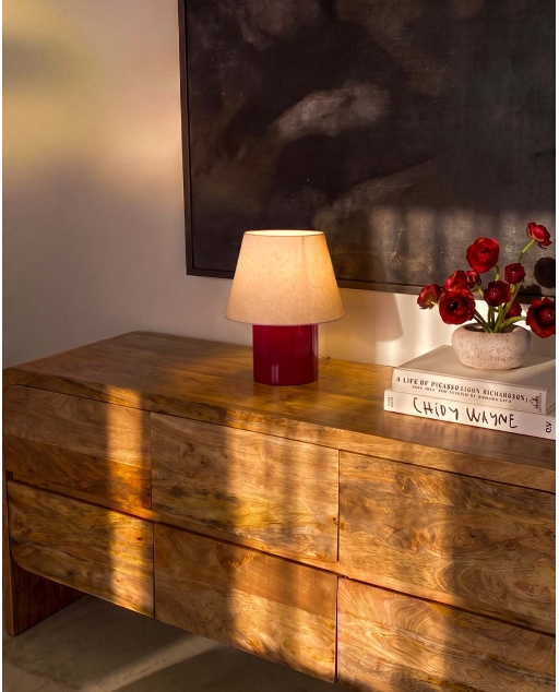 Haruo ceramic and fabric table lamp