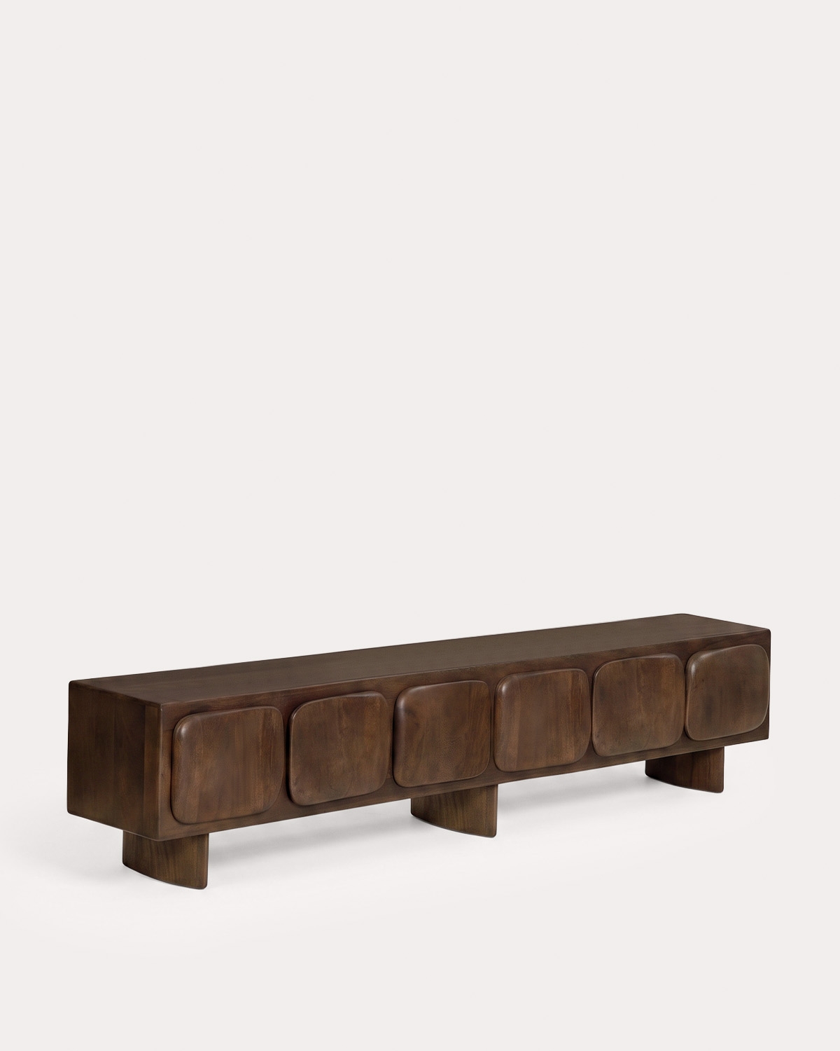 TV unit with 6 doors 240x45 cm made of mango wood Orlean, gallery image 1