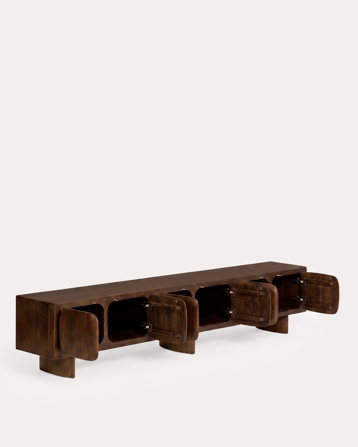 TV unit with 6 doors 240x45 cm made of mango wood Orlean, gallery image 2
